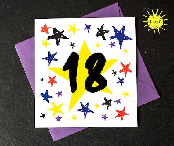 Carte danniversaire 18 ans, garçon 18 ans / fille 18 / 18 / dix-huit / 18 /  joyeux 18e anniversaire, carte cool 18 ans, dix-huitième carte, 18 ans -   France