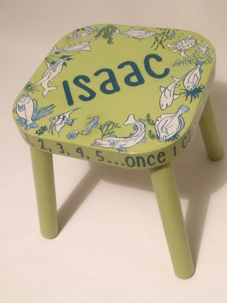 Personalised Hand Painted Children's Wooden Stool Etsy