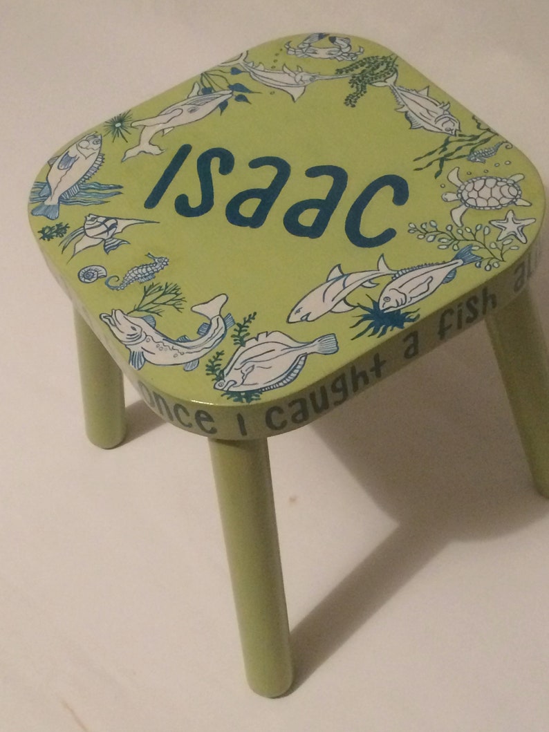 Personalised Hand Painted Children's Wooden Stool Etsy