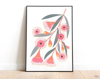 Gumnut Blossom Art Print Wall Decoration, Gumnut Flower Home Decor,Australian Native Flower Art