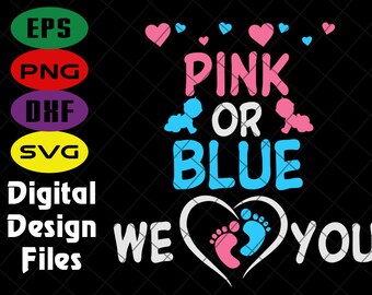 Pink Or Blue Svg Etsy