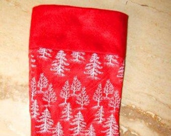 Christmas sock St. Nicholas sock with glittering fir trees