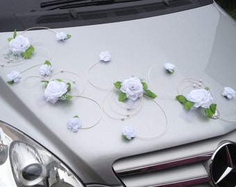 3 roses spiral with rattan and pearls car decoration