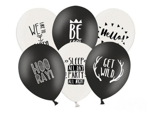 10 Ballons Noir & Blanc Party 30 cm -  Canada