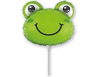 5 foil balloons frog mini shape 35 cm