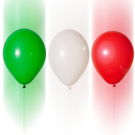 50 ballons Vert blanc rouge Italie