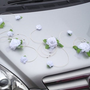 3 Rosen Spirale mit Rattan und Perlen Autoschmuck Bild 4