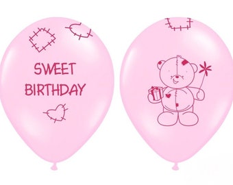 10 balloons Sweet Birthday pink 30 cm