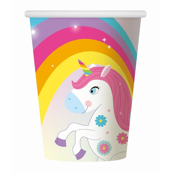 Einhorn Regenbogen 6 Becher Pappbecher