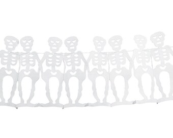 Skeletons Halloween garland white 4 meters