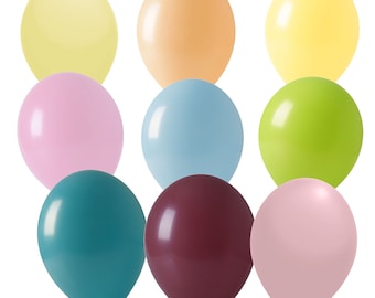 10 Luftballons Auswahl an Pastellfarben und Ballongrößen