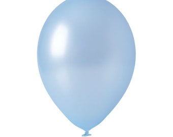 100 Luftballons Metallic Perlen blau 26cm Nr.650