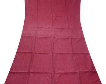 vintage Marron 100% Pure Soie Handloom Sari Remnant 4YD Craft Fabric Silk Scrap