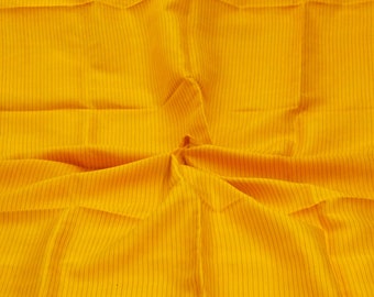 Vintage Orange 100% Pure Silk Handloom Sari Remnant 5 Yard Craft Fabric Silk Scrap
