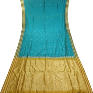 Vintage Blue Sarees 100% Pure Silk Zari Handwoven Traditional Indian Sari 6YD Craft Fabric