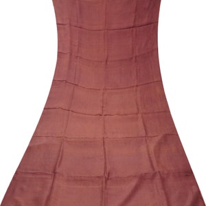 Vintage Brick Red 100% Pure Silk Handloom Sari Remnant 3YD Craft Fabric Silk Scrap