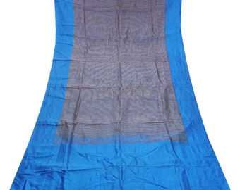 Vintage Blue Sarees 100% Pure Silk Handwoven South Indian Traditional Sari 5YD Craft Fabric