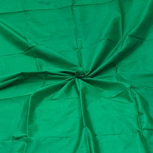Vintage verde 100% pura seta telaio a mano semplice sari resto 4 anni scarti di seta tessuto artigianale