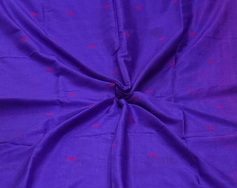Vintage Blue 100% Pure Silk Handwoven Sari Remnant 5YD Craft Fabric Silk Scrap