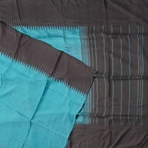 Vintage Blue Sarees 100% Pure Silk Handwoven South Indian Sari 5YD Craft Fabric