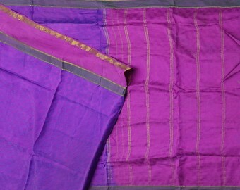 Vintage paarse sari's 100% pure zijde Zari geweven Sari 5YD ambachtelijke stof