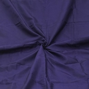 Vintage 4YD Blue 100% Pure Silk Handloom Plain Sari Remnant Craft Fabric Silk Scrap