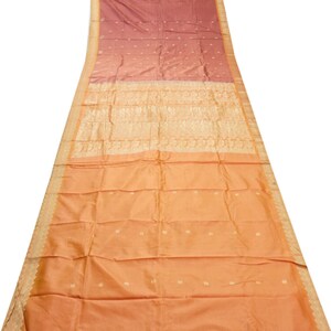 Vintage Saris rouge brique 100 % pure soie Sari tissé à la main Zari 5 YD tissu artisanal