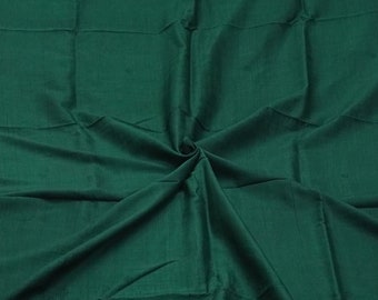 Vintage verde 100% seda pura telar manual liso Sari remanente 4YD tela artesanal chatarra de seda