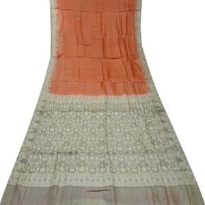 Saris vintage rouge brique, 100 % pure soie, sari indien tissé, 5 yards, tissu de décoration artisanal