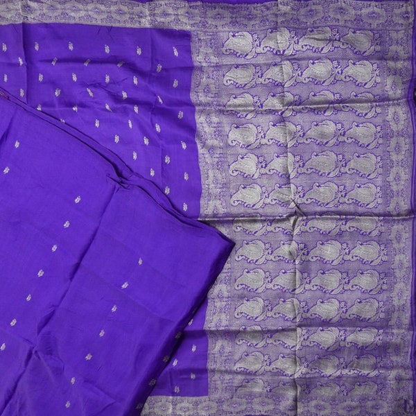 Indian Vintage Sari Red & Saffron 100% Pure Silk Printed Saree Craft Fabric 6yd Sewing Dress Making Soft Wrap Quilting Crafting Upcycle