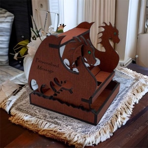 Phone Holder, Dragon, Personalised Wooden Phone Stand, Phone Storage, Docking Station, Phone And Accessories