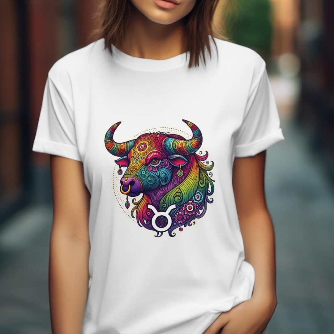 Taurus Kaleidoscope Design, Zodiac Bull, Colorful Bull Art, Psychedelic ...