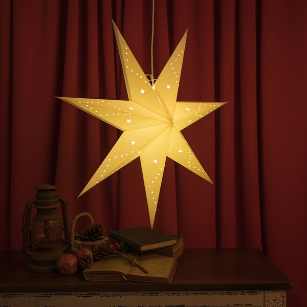 35inch Paper Star Lanterns , Large hanging Star Lights , White Star of Bethlehem