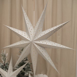 Larger Paper Star Lanterns , Gold& Silver Hanging Star Lights , Wedding Decor ,Power Cord Not Included image 3