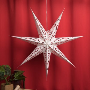 29" Hollow out Paper Star lanterns, 7-Pointed Hanging Star Lights,  Home Decor