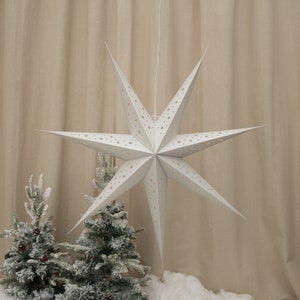 Larger Paper Star Lanterns , Gold& Silver Hanging Star Lights , Wedding Decor ,Power Cord Not Included image 4