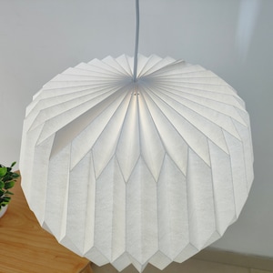 Large Pumpkin Paper Lampshade Decorative , Pendent Origami Lights White ...