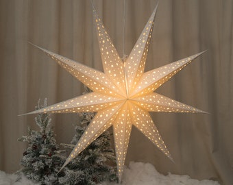 Larger Paper Star Lanterns , Gold& Silver Hanging Star Lights , Wedding Decor ,Power Cord Not Included