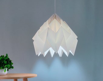 Minimalist Origami Lanterns , Handmade Paper Lampshade ,White Pendent Lights for Living Room