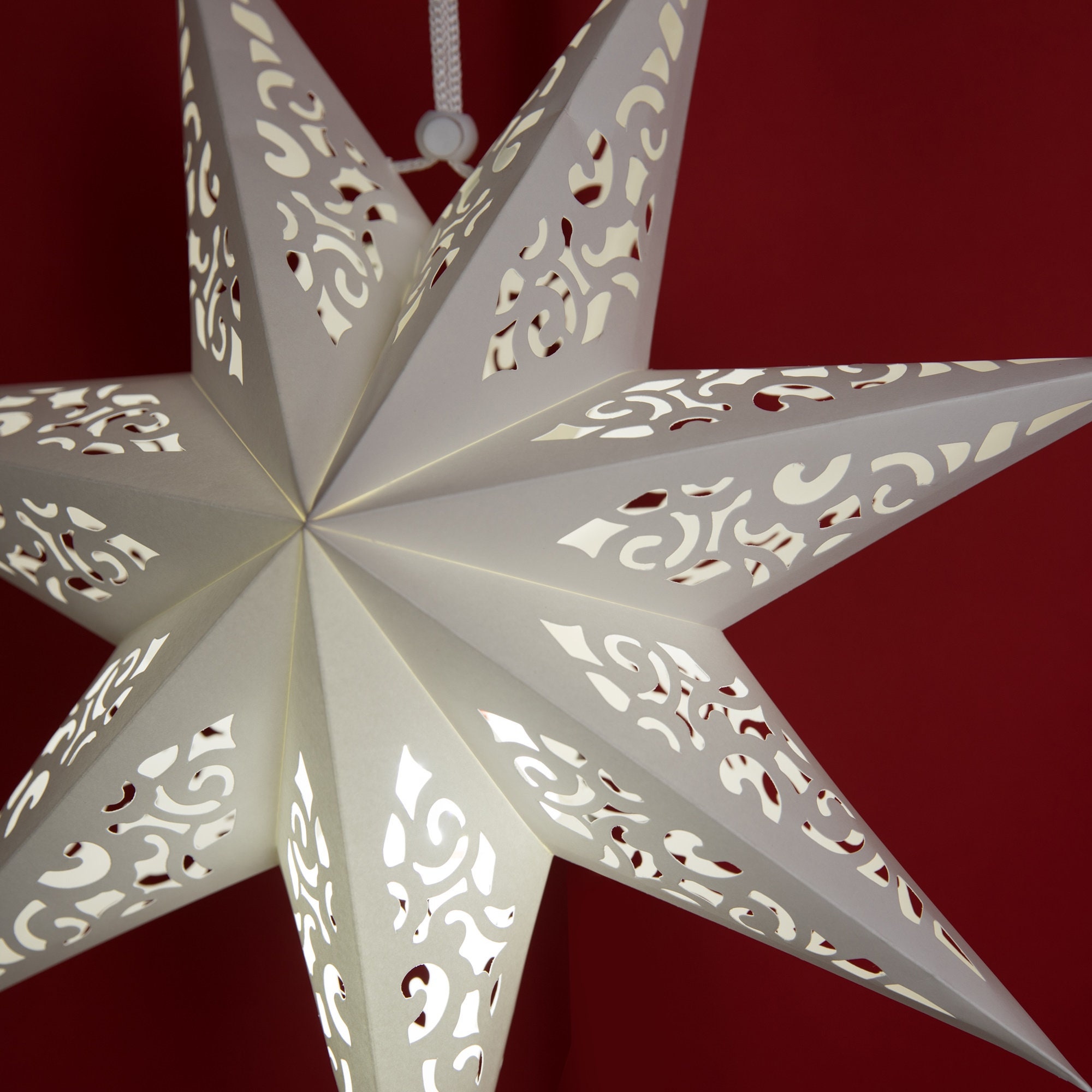 17inch Paper Star Lanterns 7 Point Hanging Star Lights Etsy