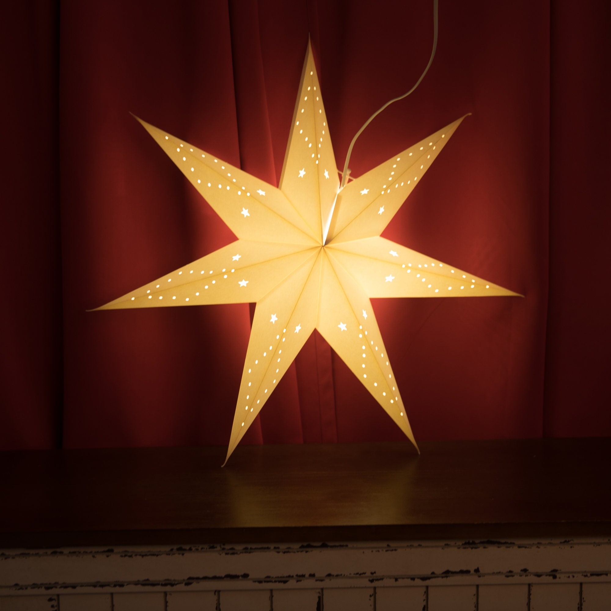 White Hanging Star Lanterns Paper Star Lamp hanging Star Etsy UK