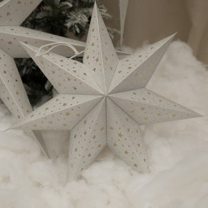 Larger Paper Star Lanterns , Gold& Silver Hanging Star Lights , Wedding Decor ,Power Cord Not Included image 5