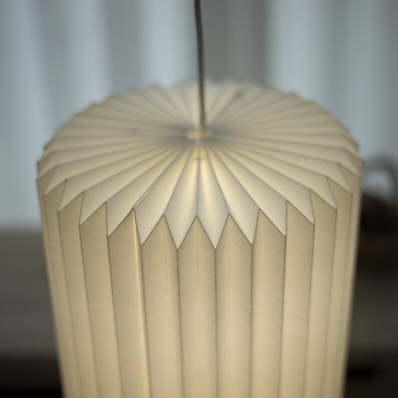 Cylindrical Paper Origami Lampshade White Hanging Lamp Paper Etsy