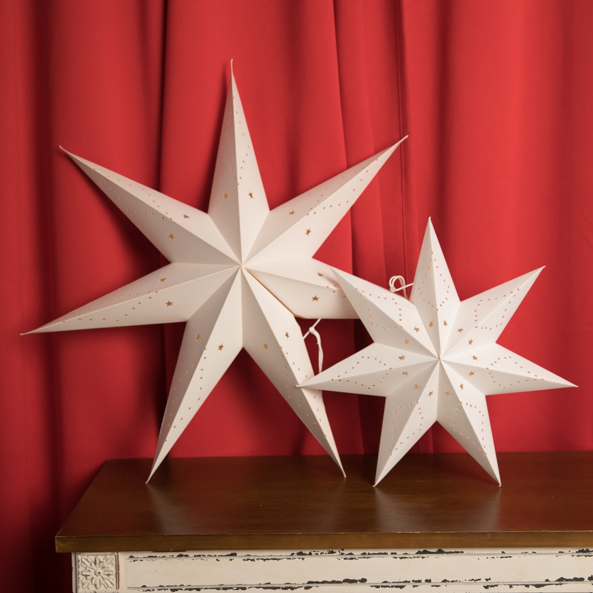 White Hanging Star Lanterns Paper Star Lamp hanging Star Etsy UK