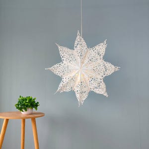 Lanterna di carta a forma di fiocco di neve - 26 pollici / Elegante decorazione ispirata all'inverno