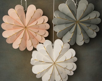 Vindeed Flower Paper Lanterns , Hanging Paper Flower Lanterns , Wedding Decor, Christmas Gift