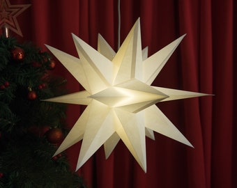 Polygonal Paper Star Lanterns, White Hanging Star Lamp ,Festival & Party Decor