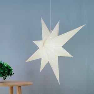 White Paper Bethlehem Star Lanterns, 29inch Hanging Star Lights ,White Star Lampshade, Christmas Decor