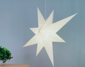 White Paper Bethlehem Star Lanterns, 29inch Hanging Star Lights ,White Star Lampshade, Christmas Decor