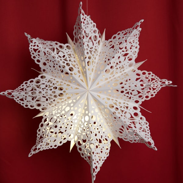 Large Paper Snowflake Lanterns ,Hanging Star Lights,Christmas& Festival Decor